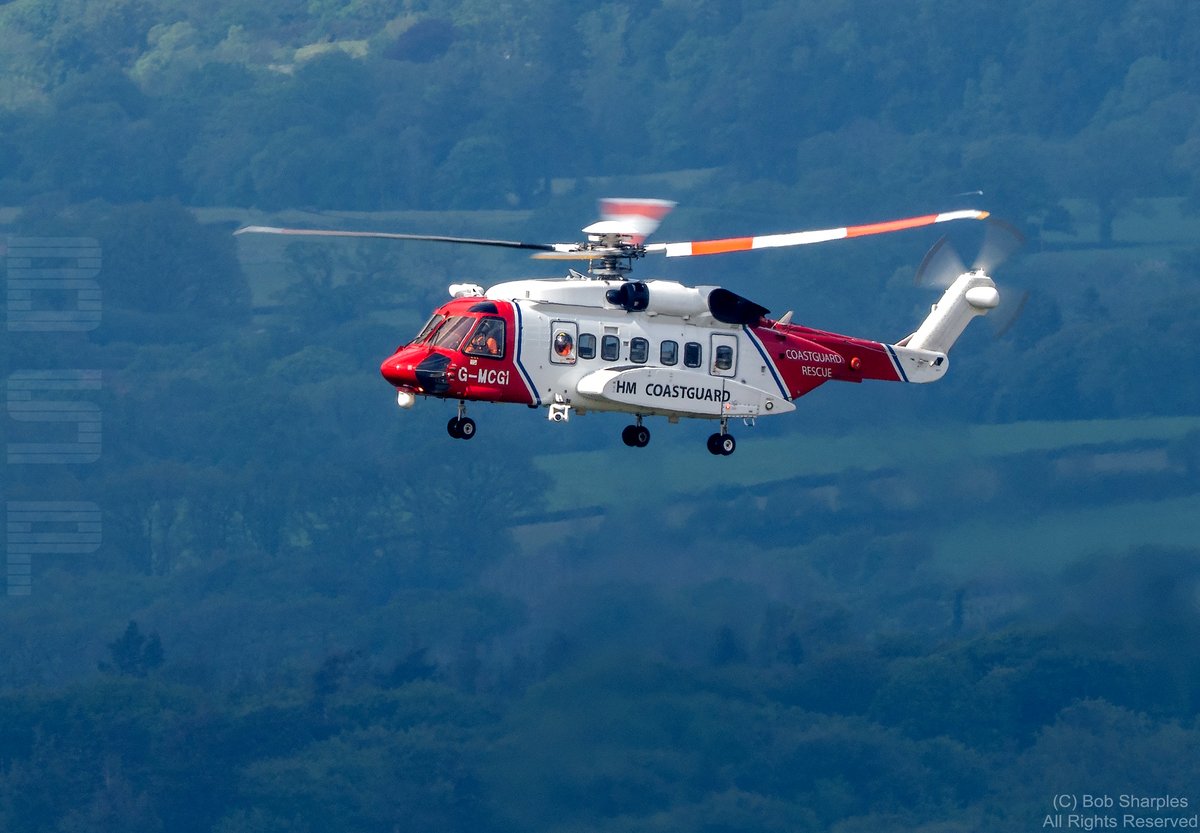 JetPhots's tweet photo. HM Coastguard S-92 airbourne over Dartmoor after departing Oakhampton Battle Camp during Tentors 2026 Event  @MCA_media #Tentors https://t.co/9cSf0Zk1W6