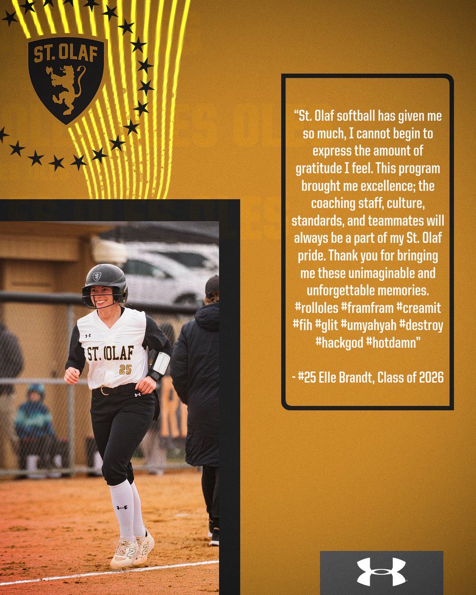 StOlafSoftball's tweet photo. A leader who chased excellence and raised the bar every day 🫶🏼 grateful for 4 years with you and your impact, Elle! https://t.co/aDtpbBfq7b