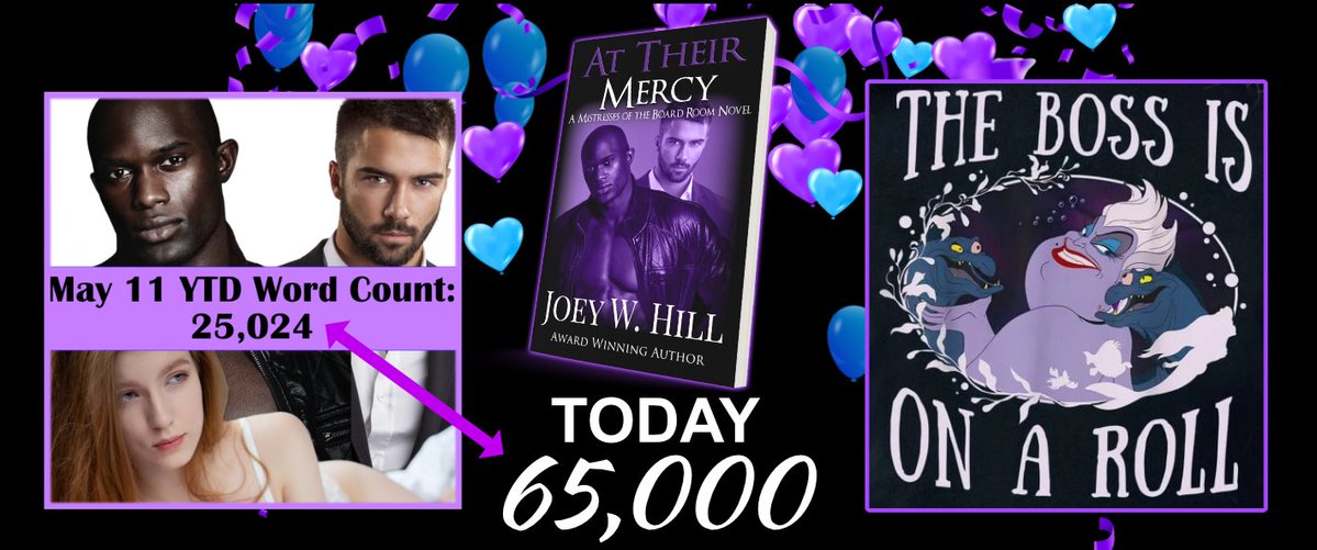 JoeyWHill's tweet photo. Yep, feeling pretty good about this - and writing some VERY steamy scenes with these three! https://t.co/6tHnCMZrmC
