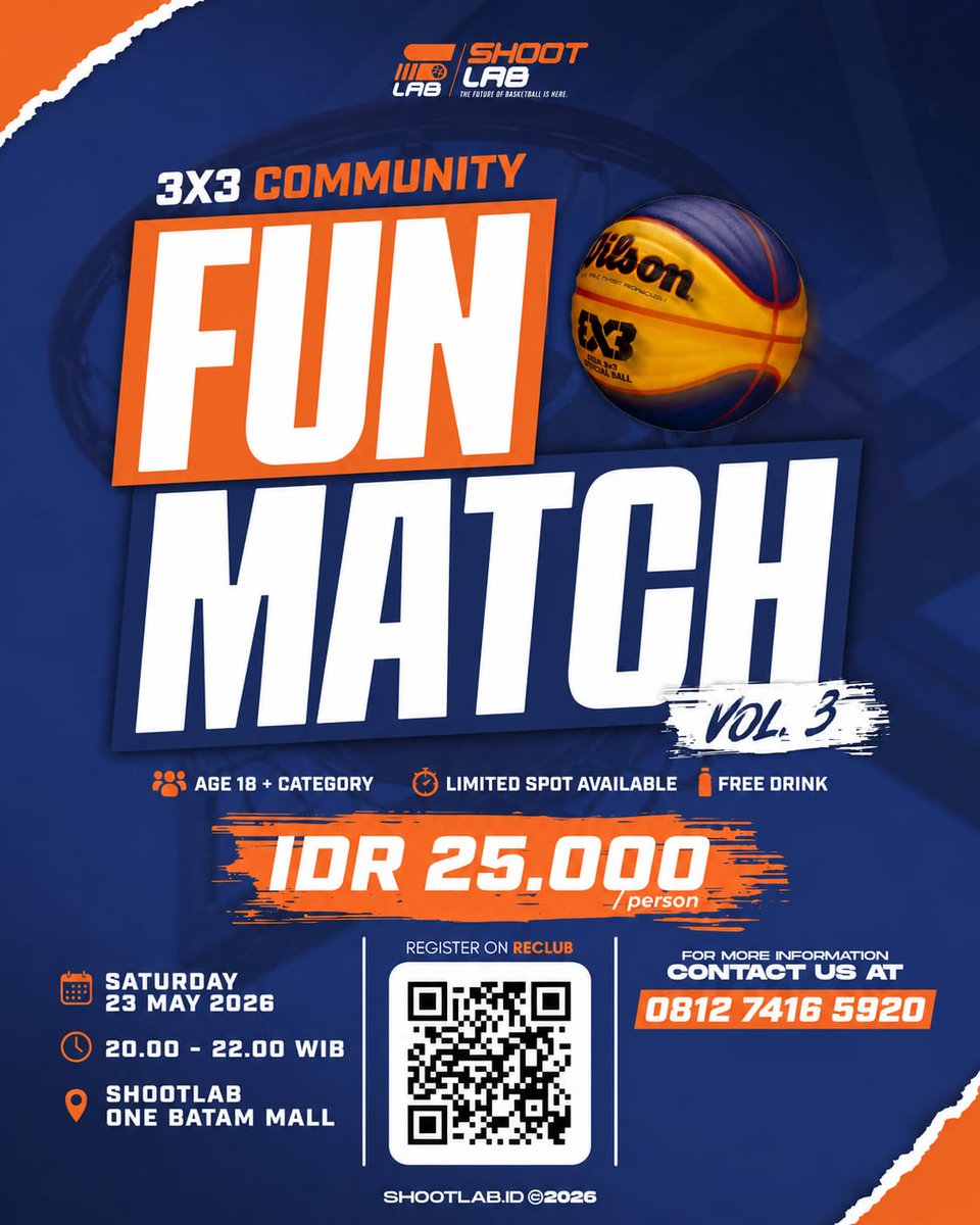 BremaBastantaSP's tweet photo. Comming again Reclub fun match vol 3,malam mingguan di Shootlab arena basket one Batam mall lantai 1, daftar nanya di aplikasi reclub, nanti di menu chat nya ada komunikasi disitu atau more info ke 0812-7416-5920 yah genks.... https://t.co/tjJQgRrX4P
