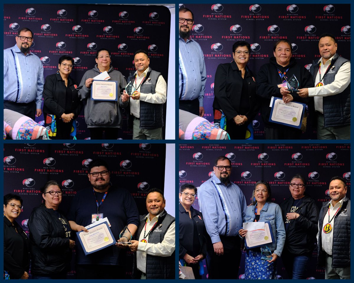 mfnerc's tweet photo. During the Lighting the Fire Conference, we proudly celebrated MFNSS staff reaching 5 &amp; 10 years of service. Their dedication, passion, and commitment continue to strengthen First Nations education and support students, schools, and communities across Manitoba. Congratulations! https://t.co/E1jb8CLVWD