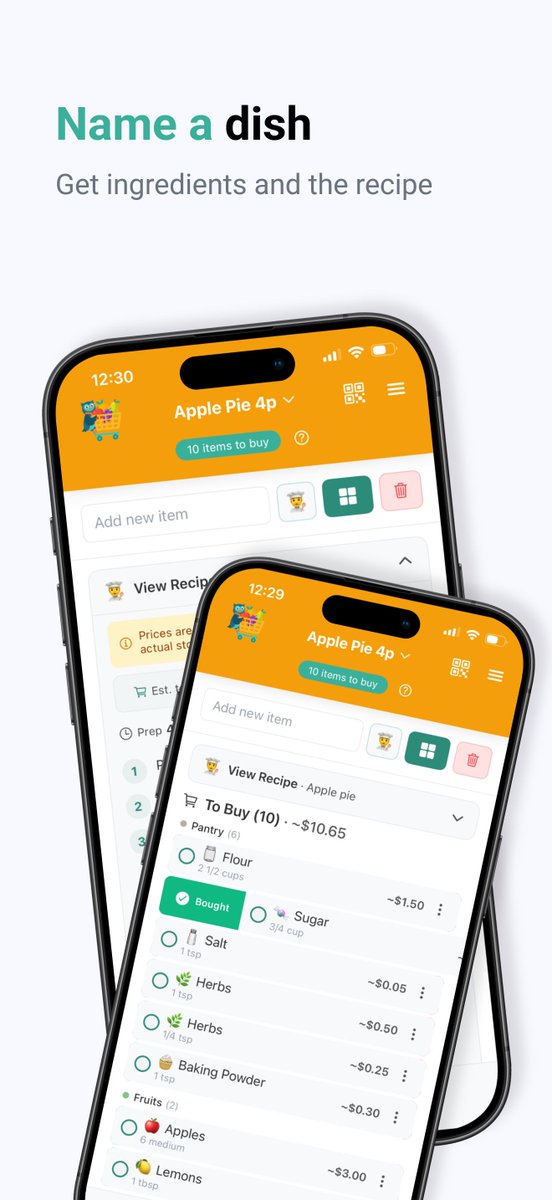 listowlapp's tweet photo. Kids screaming “I’m starving!”? 😂 List Owl 🦉 Just say the dish + how many people you’re feeding — AI instantly gives exact ingredient quantities, full recipe + one-tap cost estimate! Most features free + works offline. Now on iPhone & Android! Hey @Walmart @HEB 👉 https://t.co/1AixQIx7Wh #ParentingWin