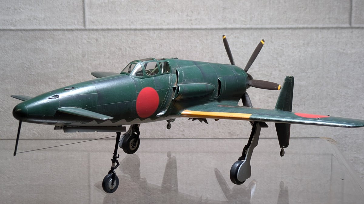 kmjoadwth's tweet photo. 【完成】ハセガワ1/48震電です。
長〜い主脚は無事に接着できました。凸モールドは凹に彫り直しています。 https://t.co/36EkOCwBKY