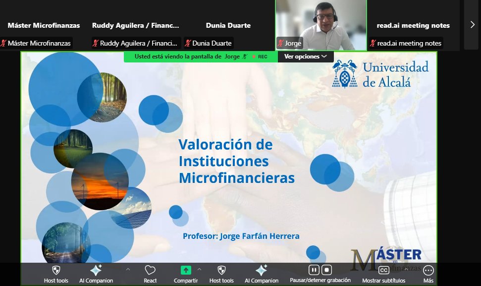 Microfinanzas_C's tweet photo. Nueva jornada de conferencias en el Máster de Microfinanzas y Desarrollo Social de la Universidad de Alcalá, esta tarde sobre la unidad de Valoración de IMFs, impartido por el profesor Jorge Farfán.

¡Seguimos avanzando juntos! https://t.co/iXKifHHFpu