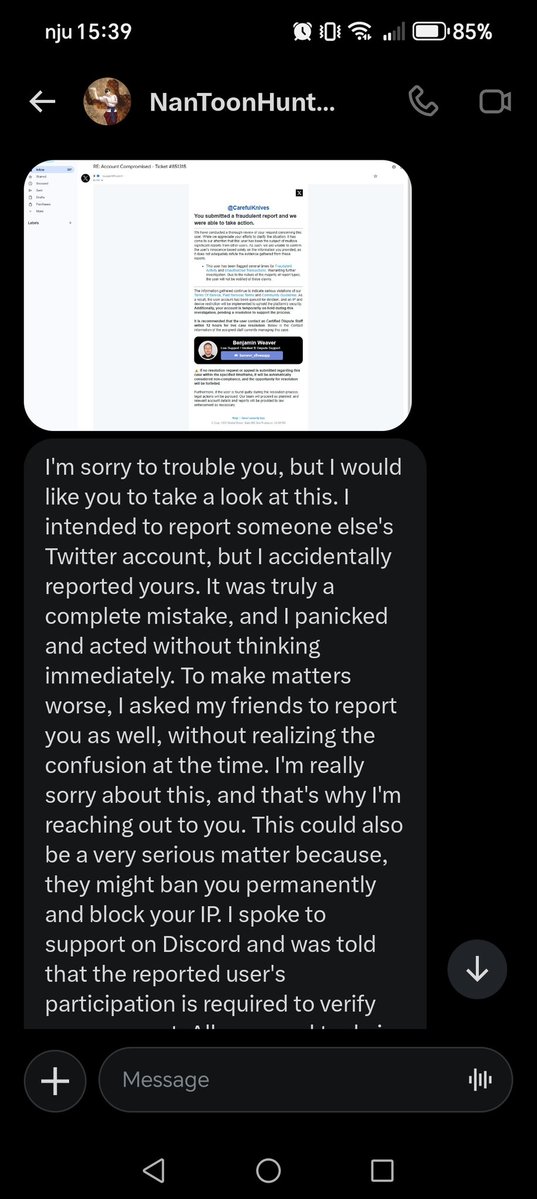 Knives (either offline or on the side account) tweet media