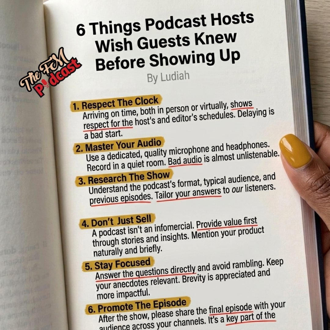 Arediah's tweet photo. Dear #Podcast Guests https://t.co/bSjmr3Rruq