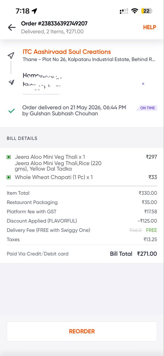 lavs03's tweet photo. Ordered again today and the total is different. what is happening here? @Swiggy - @GST_Council https://t.co/V72YNL4rJB