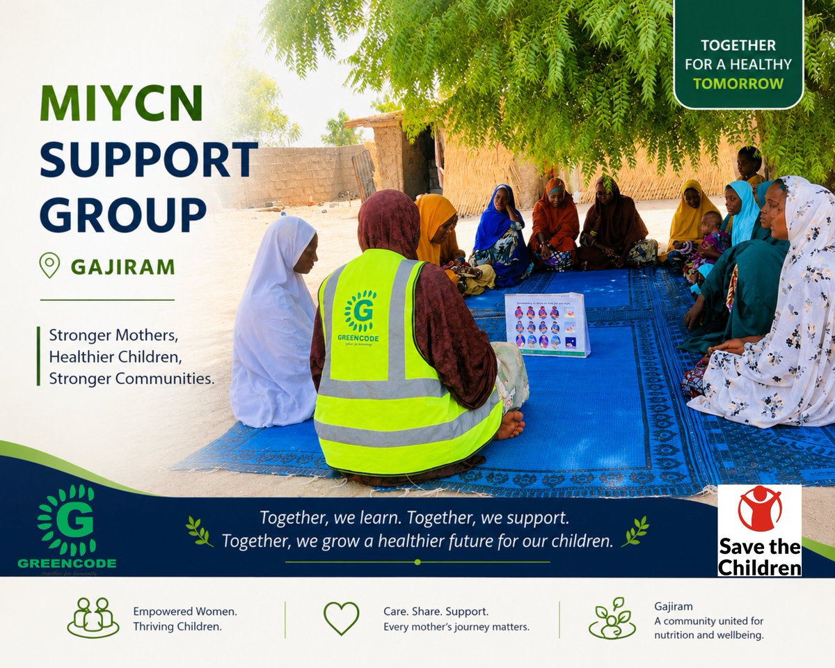 greencode12's tweet photo. 7 Importance of MIYCN Support Groups
1. Creates a safe space for mothers and caregivers to learn and share experiences.
2. Improves knowledge on Infant and Young Child Feeding practices.
3. Encourages exclusive breastfeeding and proper complementary feeding.
4. Helps prevent malnutrition among children under five.
Strengthens mothers’ confidence in caring for their children.
5. Promotes healthy growth and development of children.
6. Builds community support, unity, and encouragement among women.
7. Provides guidance on hygiene, health, and childcare practices.
