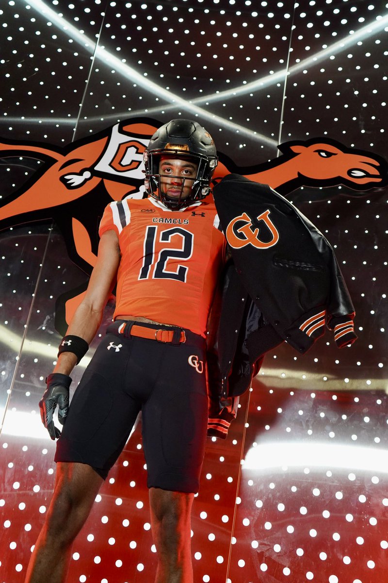 KeynanCook's tweet photo. I’m excited to announce after a great visit, I am 100% committed to Campbell University 🐪! Thank you @Coach_BHarris @CoachLoweIII @MattKubik for believing in me and for making me feel like family! My recruitment is now closed. GOD WILLING! https://t.co/oMGZ6rYbig