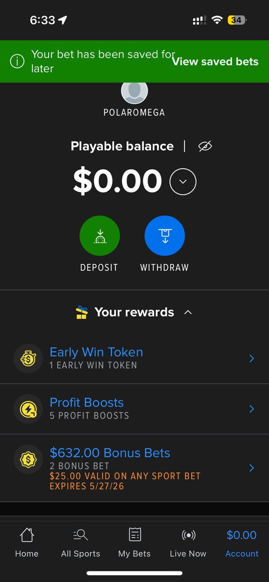 PoiarOmega's tweet photo. @FanDuel_Support The bets were paid out in bonus then taken away. What’s going on I don’t even know what to do now. I’m out here level 4 on the Beta and they’re playing with my heart. https://t.co/5MkhK07t6H