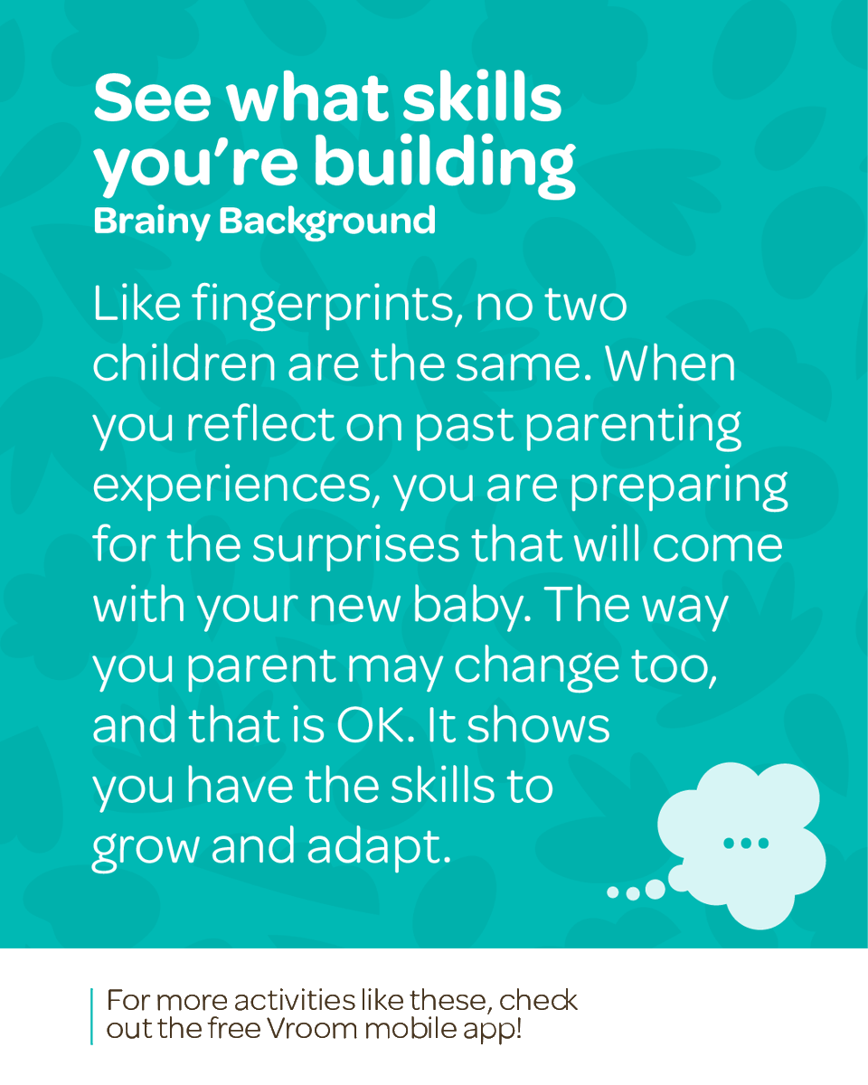 joinvroom's tweet photo. Your next baby won’t be exactly like your first.

And neither will you. 💐

Taking time to reflect on past experiences can help you feel more prepared for the changes ahead. 💡

This Ready, Set, Vroom tip encourages you to think about what might be new this time. 💡 https://t.co/y7EdHSCPJQ