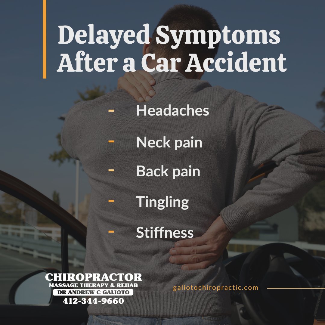 Galioto_Chiro's tweet photo. When you're in a car accident, some injuries don’t show symptoms right away. These common symptoms can appear days or even weeks afterward.

https://t.co/4scfDd5Seb https://t.co/X3VzgdKFmk