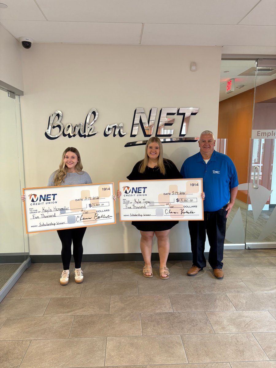 NETCreditUnion's tweet photo. NET awarded $10,000 in scholarships!

Pictured first is Kayla Hessmiller, our high school scholarship recipient from Dunmore High School.

Pictured second is Kylie Topa, our college scholarship recipient from Misericordia University.

Learn more: https://t.co/id05frcoTl https://t.co/zL5JvBl62e