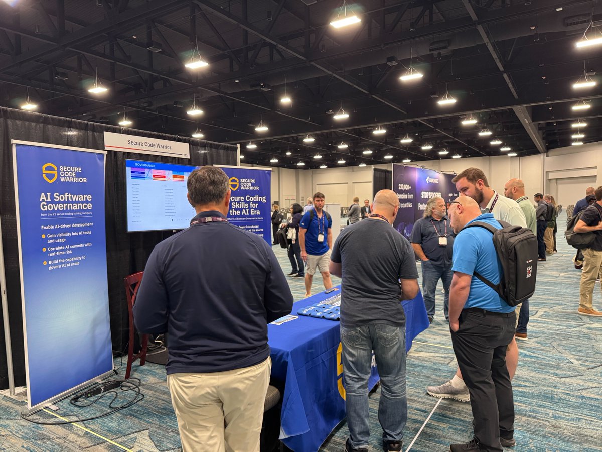 SecCodeWarrior's tweet photo. What a week in Orlando! ☀️ Proud sponsors of #KB4CON, our CEO @PieterDanhieux spoke on #AIRisks in software dev. Our #SecureCoding training now integrates with @KnowBe4, building real dev skills where security programs live. Thanks @KnowBe4 for an incredible event! #AppSec https://t.co/l77O7C9bHI