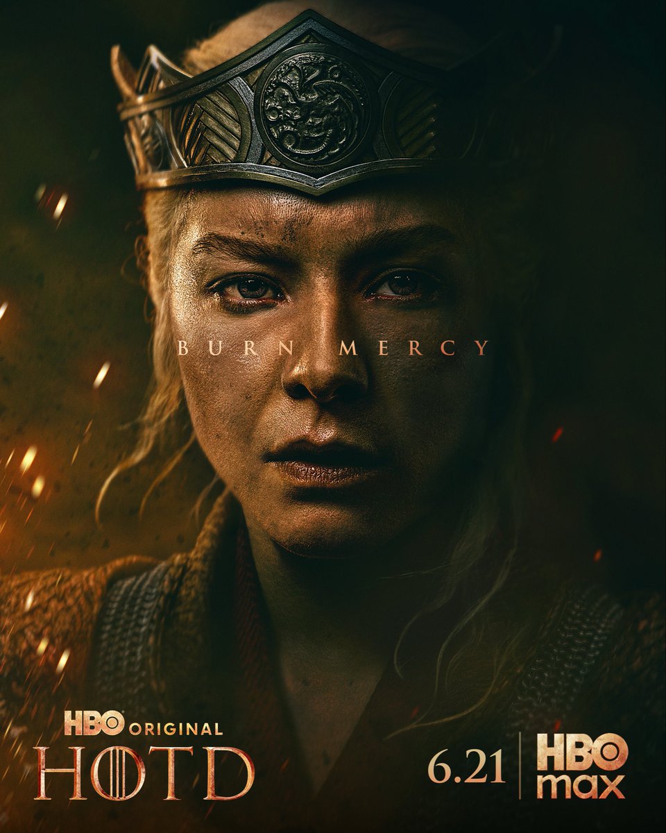 FilmUpdates's tweet photo. Emma D’Arcy as Rhaenyra Targaryen in new poster for ‘HOUSE OF THE DRAGON’ Season 3.

Premiering June 21 on HBO Max. https://t.co/fIbr4KktEB