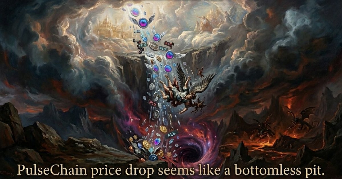 teppycryptos's tweet photo. #PulseChain price drop is far from over. It will likely break through 0.000007 and fall even lower. https://t.co/bkNHvIubvU
