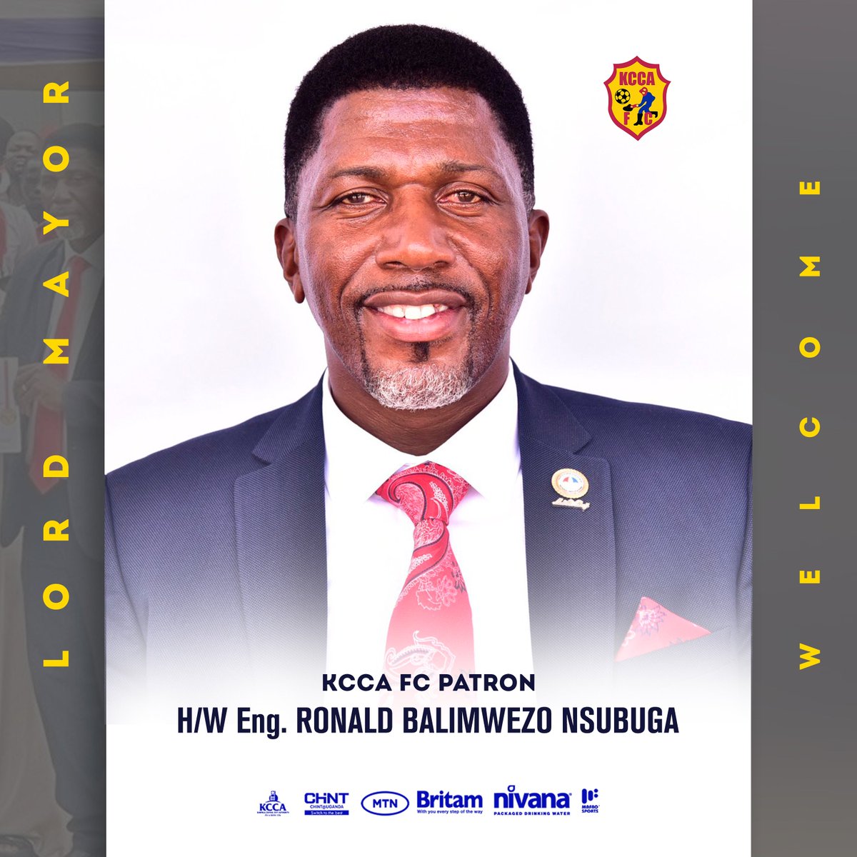 KCCAFC's tweet photo. We warmly welcome His Worship the Lord Mayor of Kampala, Hon. @RonaldBalimwezo, as the new Patron of our club. 

Your leadership, passion for Kampala, and commitment to sports and community development inspire us all. We look forward to working together to continue building a stronger KCCA FC both on and off the pitch.

Congratulations, and we look forward to this new journey together.

#KCCAFC