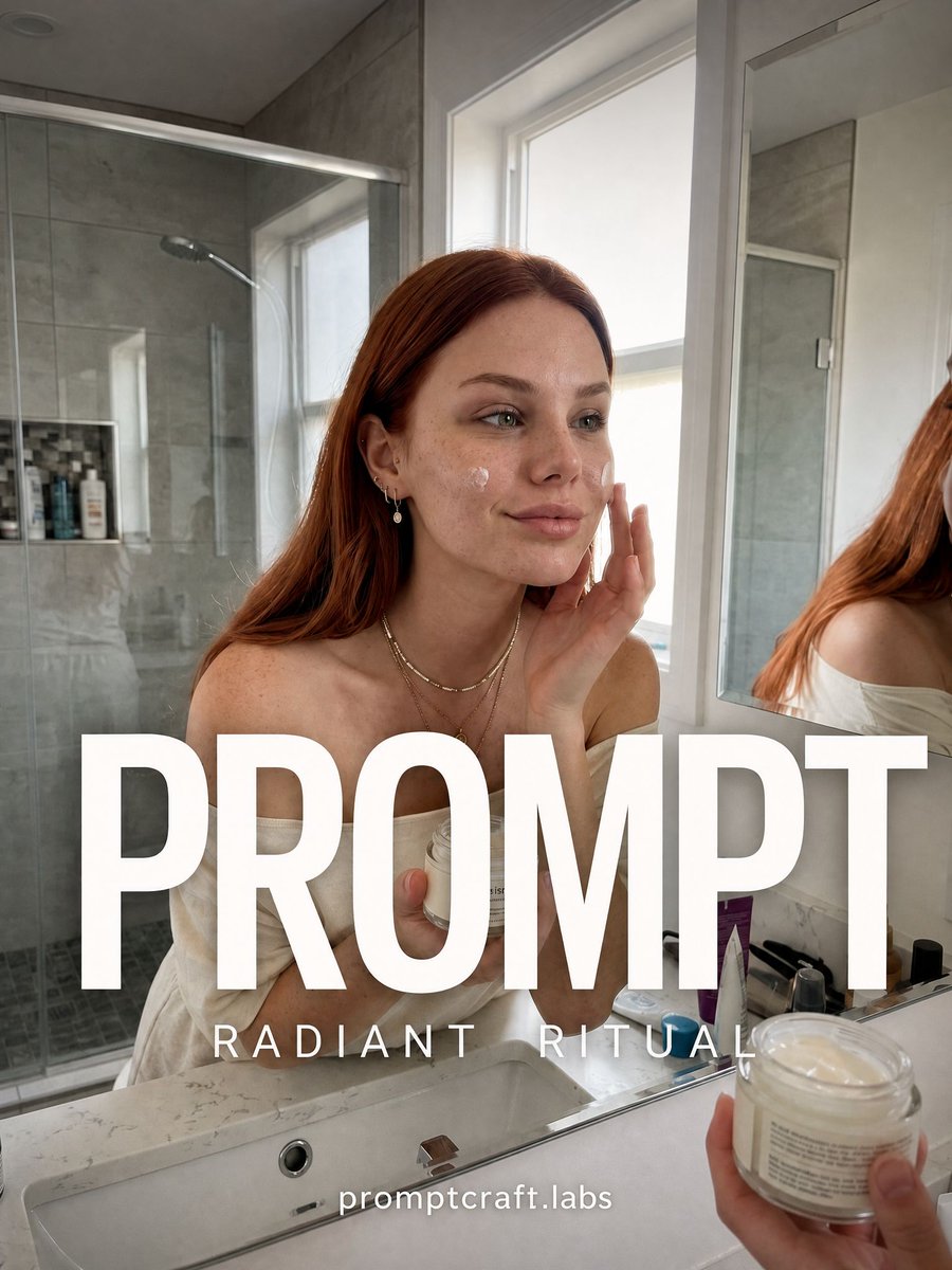PromptcraftLab's tweet photo. One prompt, six angles of the same mirror moment. Identity-locked, skin-texture sharp, zero studio vibes. Run it. Prompt in comments. https://t.co/aZ5x9vZDMk