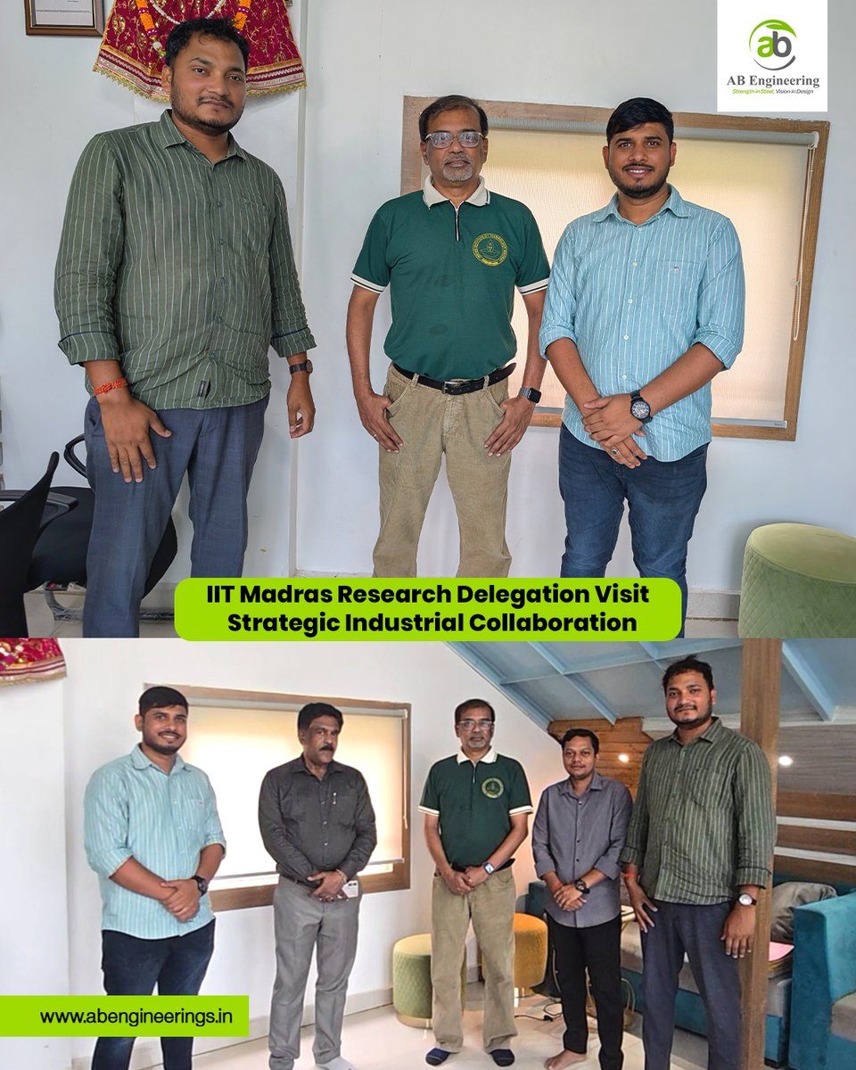 Abengineering17's tweet photo. A proud moment for AB Engineering as Scientists &amp; Research Representatives from @iitmadras  visited our fabrication facilities for a strategic industrial collaboration discussion with MCL, focused on fabrication excellence, structural engineering, and future-ready infrastructure. https://t.co/YuJpgU1LtZ