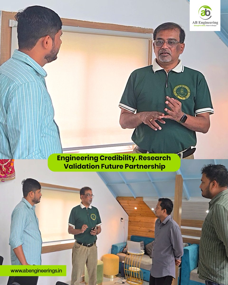 Abengineering17's tweet photo. A proud moment for AB Engineering as Scientists &amp; Research Representatives from @iitmadras  visited our fabrication facilities for a strategic industrial collaboration discussion with MCL, focused on fabrication excellence, structural engineering, and future-ready infrastructure. https://t.co/YuJpgU1LtZ