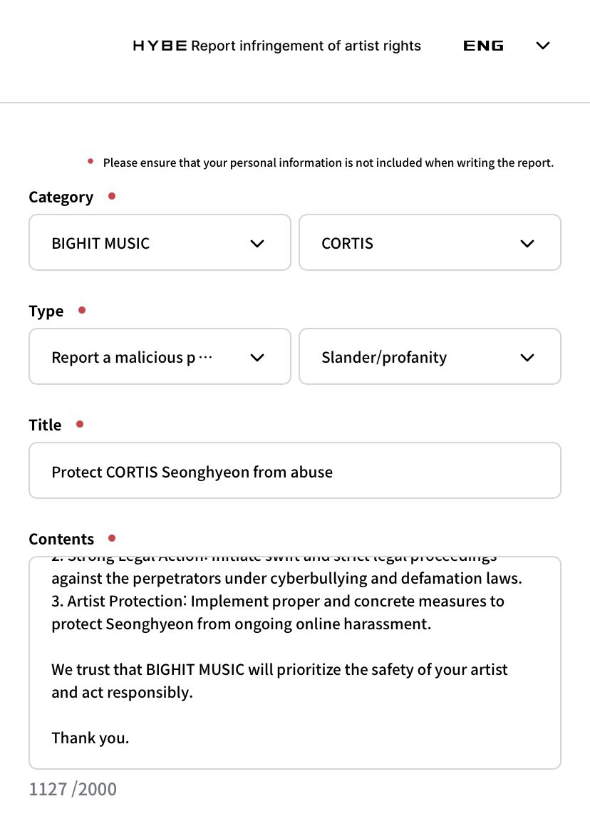 seonghyeon_th's tweet photo. 🚨 PROTECT SEONGHYEON & MASS EMAIL CAMPAIGN 📧

ทางบ้าน SEONGHYEON THAILAND ขอความร่วมมือจาก COER ทุกท่าน ร่วมกันส่งอีเมลและแจ้งรายงานครั้งใหญ่ (Mass Report) เพื่อปกป้องซ���งฮยอน เนื่องจากในขณะนี้ ซองฮยอนกำลังตกเป็นเป้าหมายของการคุกคามและกลั่นแกล้ง��างออนไลน์อย่างต่อเนื่องในระยะยาวจากกลุ่มแอนตี้และแฟนคลับเดี่ยวที่คอยมุ่งร้ายโจมตีสมาชิกในวง

ซึ่งเหตุการณ์ดังกล่าวทวีความรุนแรงขึ้นเรื่อย ๆ จนถึงขั้นมีการขู่ฆ่า การใช้ถ้อยคำหยาบคายรุนแรง การแช่งให้ได้รับอันตรายแก่ร่างกาย รวมถึงการตัดต่อเนื้อหาบิดเบือนความจริงเพื่อโจมตีศิลปินนับไม่ถ้วนในหลายแพลตฟอร์ม

ในฐานะแฟนคลับ เรามีความประสงค์อยากให้ศิลปินท���่รักได้รับการปกป้องดูแลอย่างปลอดภัยและเหมาะสมเท่านั้น 🙇🏻‍♀️ 

▫️ Mass Report The Evidences :  
①https://t.co/3laJYoTA7O
②https://t.co/iz6DXg4cYq
③https://t.co/YWaNbN9jQS

▫️ HYBE Reporting Portal: https://t.co/GePRSVzZF1

‘ WE DEMAND STRICT ACTION FROM COMPANY AND PROPER PROTECTION FOR SEONGHYEON ’

#PROTECTSEONGHYEON
@BIGHIT_MUSIC 
#SEONGHYEON #CORTIS