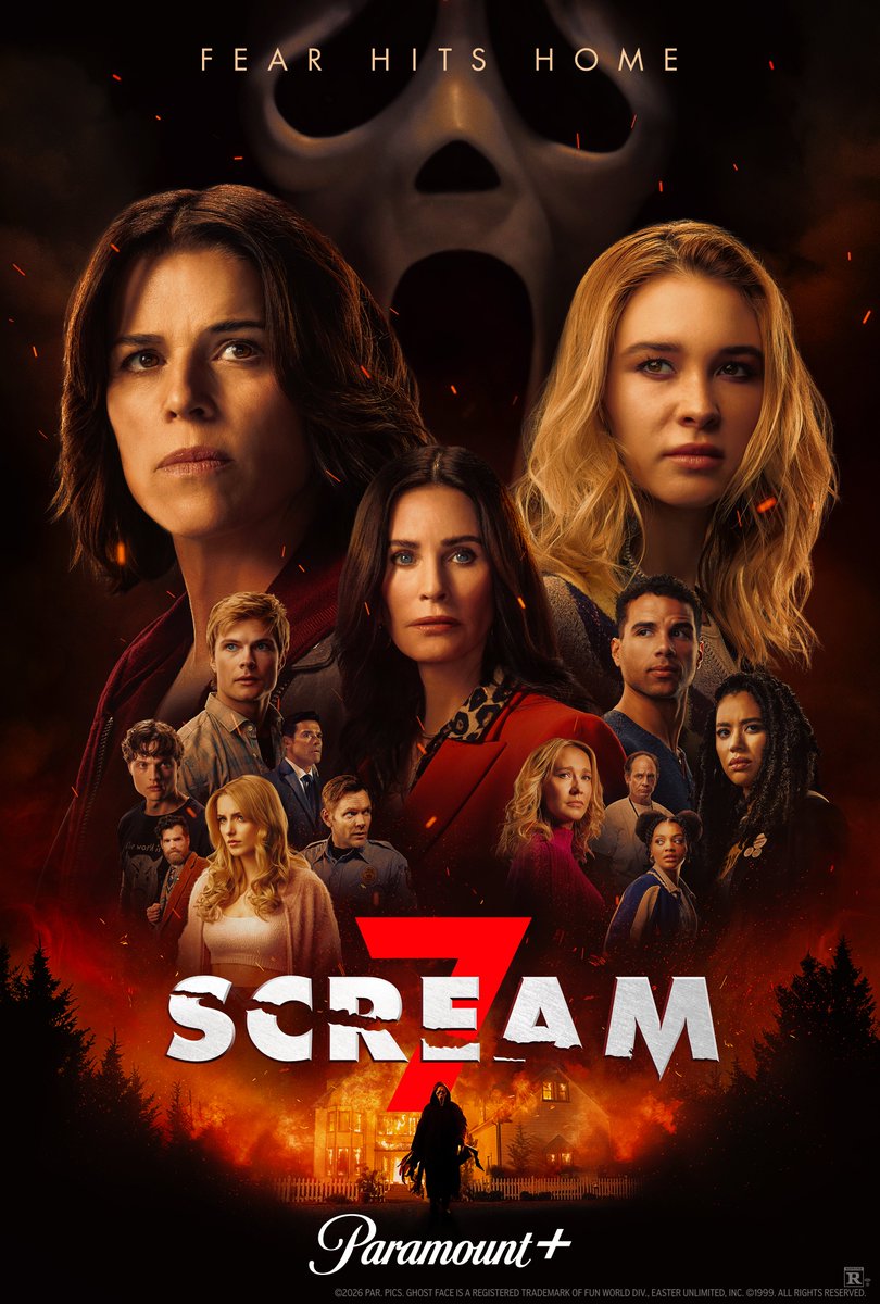 DreadCentral's tweet photo. ‘SCREAM 7’ hits Paramount+ next Thursday after becoming the highest-grossing film in franchise history.

Ghostface is coming home.

Details: [https://t.co/CLYMClZTK3] https://t.co/JTQwMVMXCT