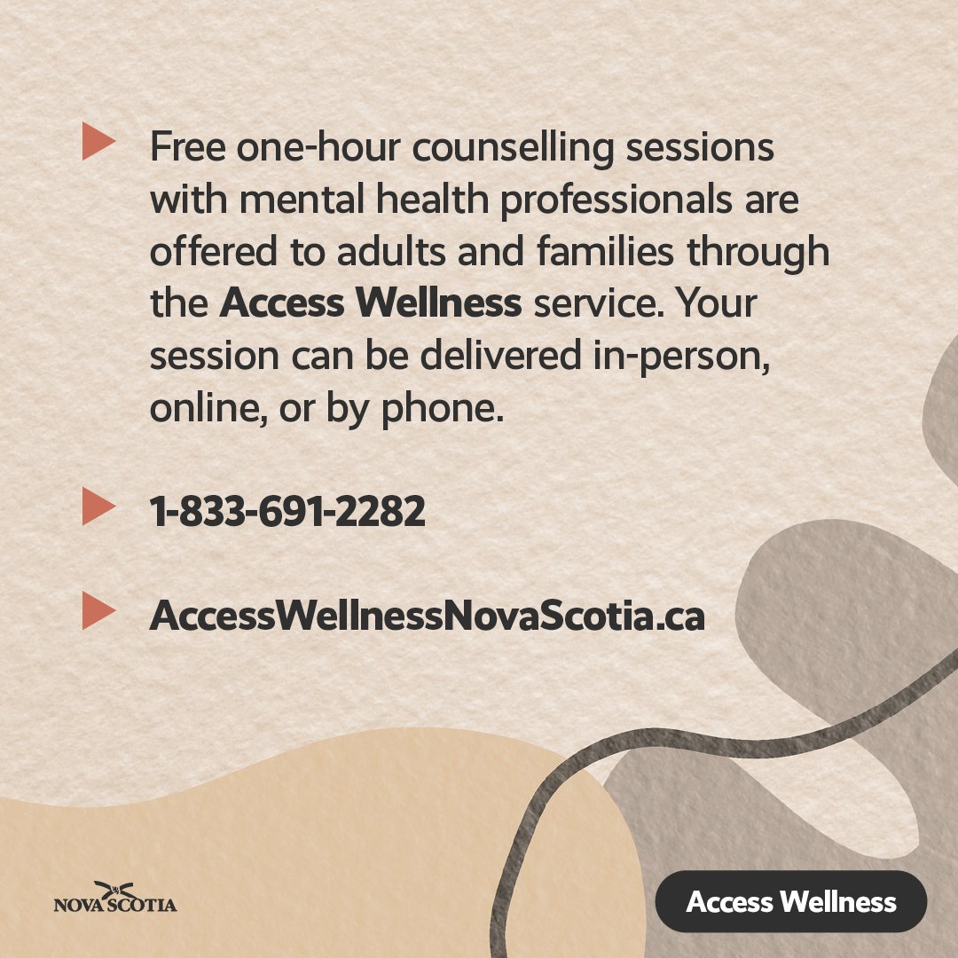 nshealth's tweet photo. You don’t have to go through it on your own. Across Nova Scotia, compassionate mental health professionals are ready to support you – wherever you are.

Call @211NS, visit https://t.co/UyX112l4MG, or download the YourHealthNS app to find care near you. https://t.co/mjxE9bKrFb