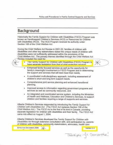 SamanthasLaw's tweet photo. #Alberta #Disability
Families must not be punished for having extraordinary needs.
#SamanthasLaw is Samantha Martin’s legacy.
Section 2-3 of #FSCD Policy replaced section 106 in the #CYFA Act of Alberta.
https://t.co/u85ux9Al9F https://t.co/OjQbUnbooN