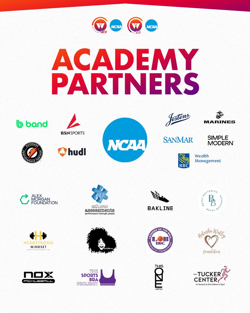 WeCOACH's tweet photo. As we close out another transformational round of Academies, we’re taking a moment to recognize the incredible partners who made this experience possible.

Thank you for investing in our community of women coaches, supporting their growth, and helping shape the future of coaching. 💜

📌 @NCAA
📌 BAND
📌 @BSNSPORTS
📌 @GPPartner
📌 @Hudl
📌 @Jostens
📌  @USMC
📌 SanMar
📌 @RBCwealth
📌  @AlexMorganFndn
📌 @AthleteAssess
📌 @baklinenyc
📌 @simplemodernco
📌  Betsy Butterick
📌  Headstrong Mindset
📌 @jenfrytalks
📌 @legends_lobinc
📌 @NWfoundation
📌 @SportsBraProjec
📌 @TuckerCenter

#2026WCA56 #2026A209