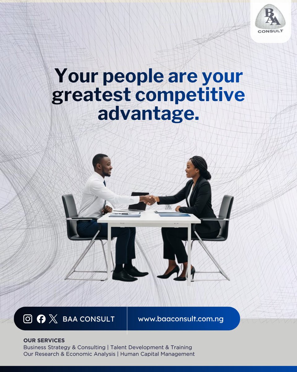 BAAConsult's tweet photo. Your people are your greatest competitive advantage.
We help organizations develop high-performing teams through strategic talent and leadership solutions.
#HumanCapital #LeadershipDevelopment #BAAConsult https://t.co/iz7bqHz7xl