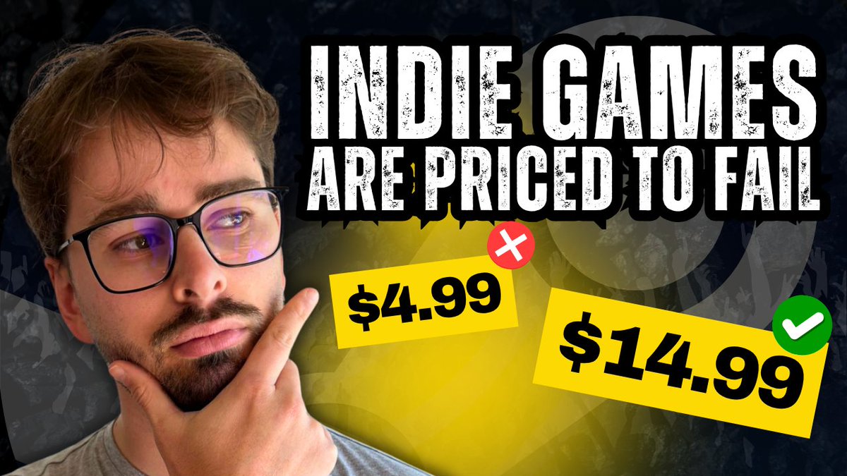QUDO_games's tweet photo. Why did Vampire Survivors raise its price after going viral, instead of dropping it?

The latest Indie Growth Clinic breaks down 5 pricing mistakes quietly killing indie launches on Steam, plus a 6-question framework to set yours before launch.

#indiegame #indiedev