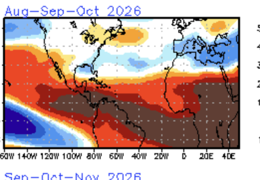 BigJoeBastardi's tweet photo. Heart of the hurricane season MDR  shear pattern is opposite the season from hell in 2024. In fact about the only place I would have normal to perhaps above normal impact threat is the northeast  Shades of the Bob and Belle el nino seasons. ( this is not for the early season where I do think a gulf system is a good bet)