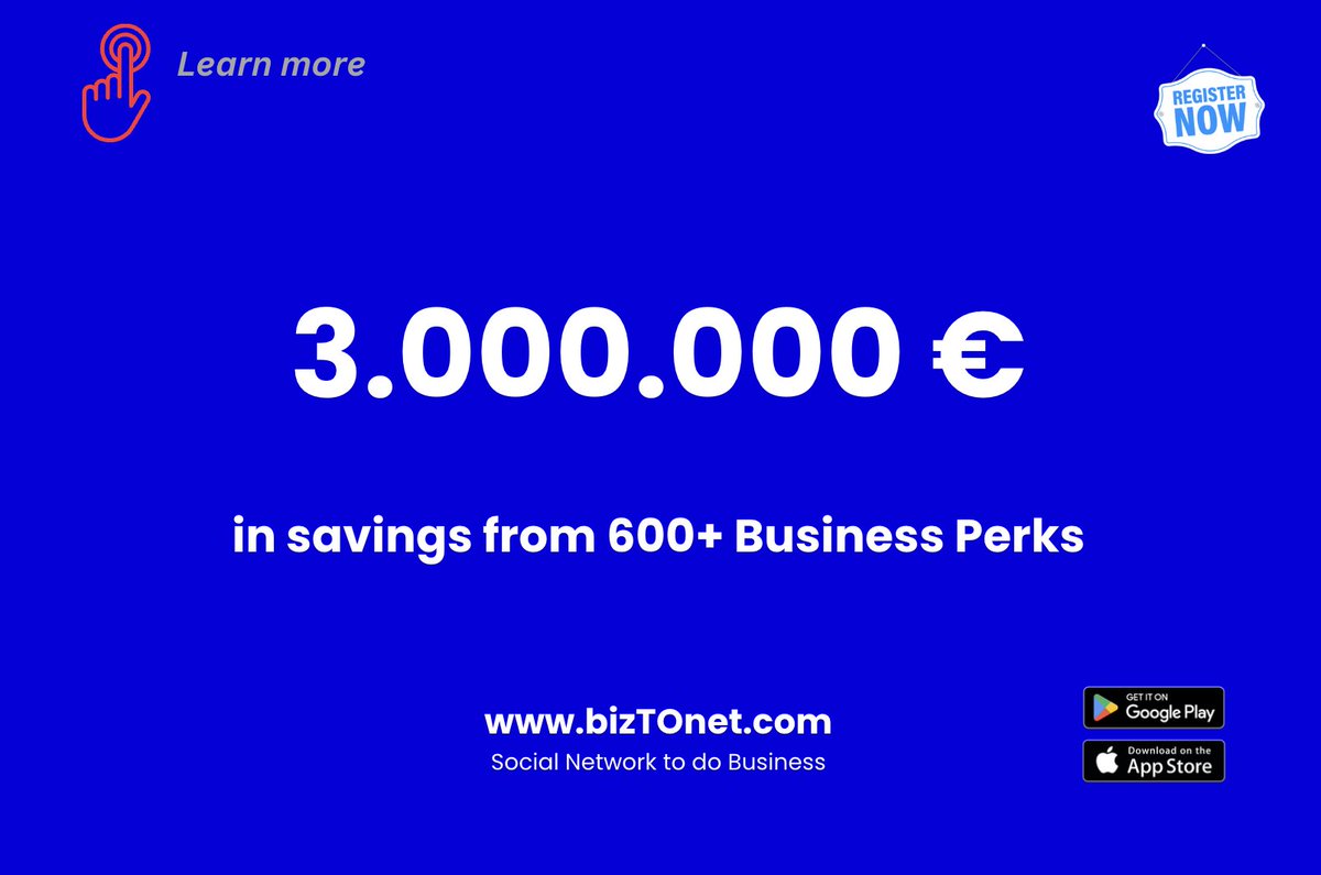 bizTOnet's tweet photo. More than 600 business perks are available for our members, representing over €3 million in savings on essential tools and services.

https://t.co/FPPpuAlYtx

- Microsoft, 
- Google, 
- AWS, 
- HubSpot, 
- Notion, 
- and hundreds more. https://t.co/ZOY8VIUhiB