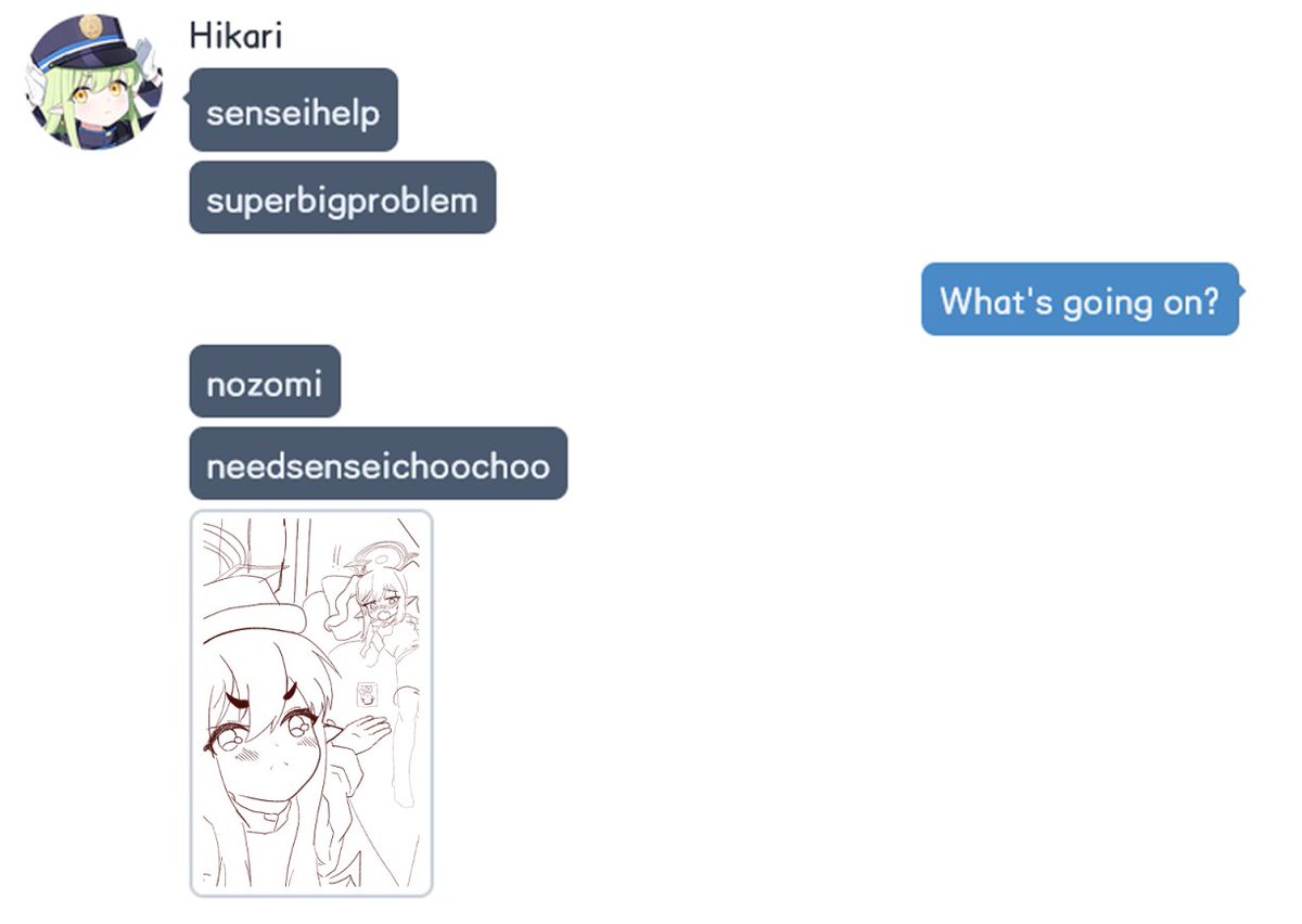 Spicynyoki's tweet photo. Oh no! Sensei! They are requesting emergency choochoo assistance

wip (sketch in the comments)
#ブルアカ https://t.co/Ab2KOYSvCs