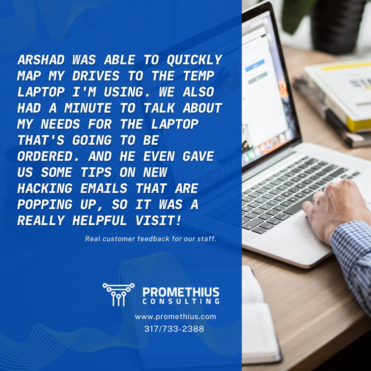 PromethiusLLC's tweet photo. More high praise for Arshad! 👇 #TechSupport #CustomerFeedback #CustomerSatisfaction https://t.co/tQKTMhhwY0