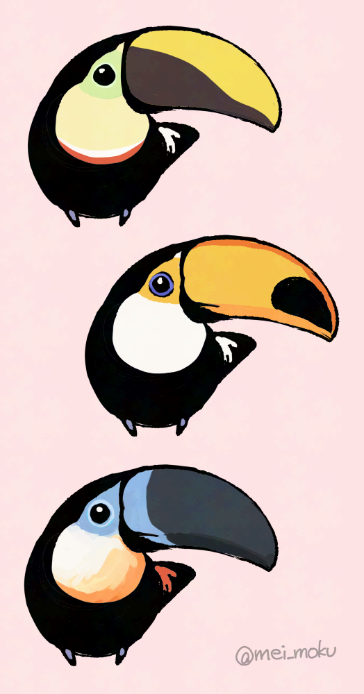 mei_moku's tweet photo. Toucans. https://t.co/vsxrd6c8W6