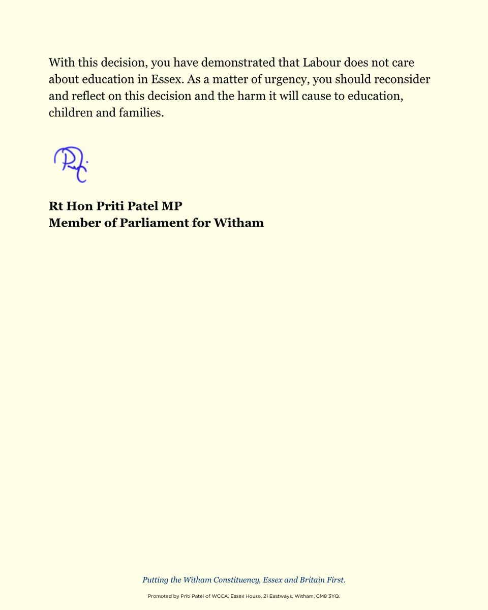 Priti Patel MP tweet media