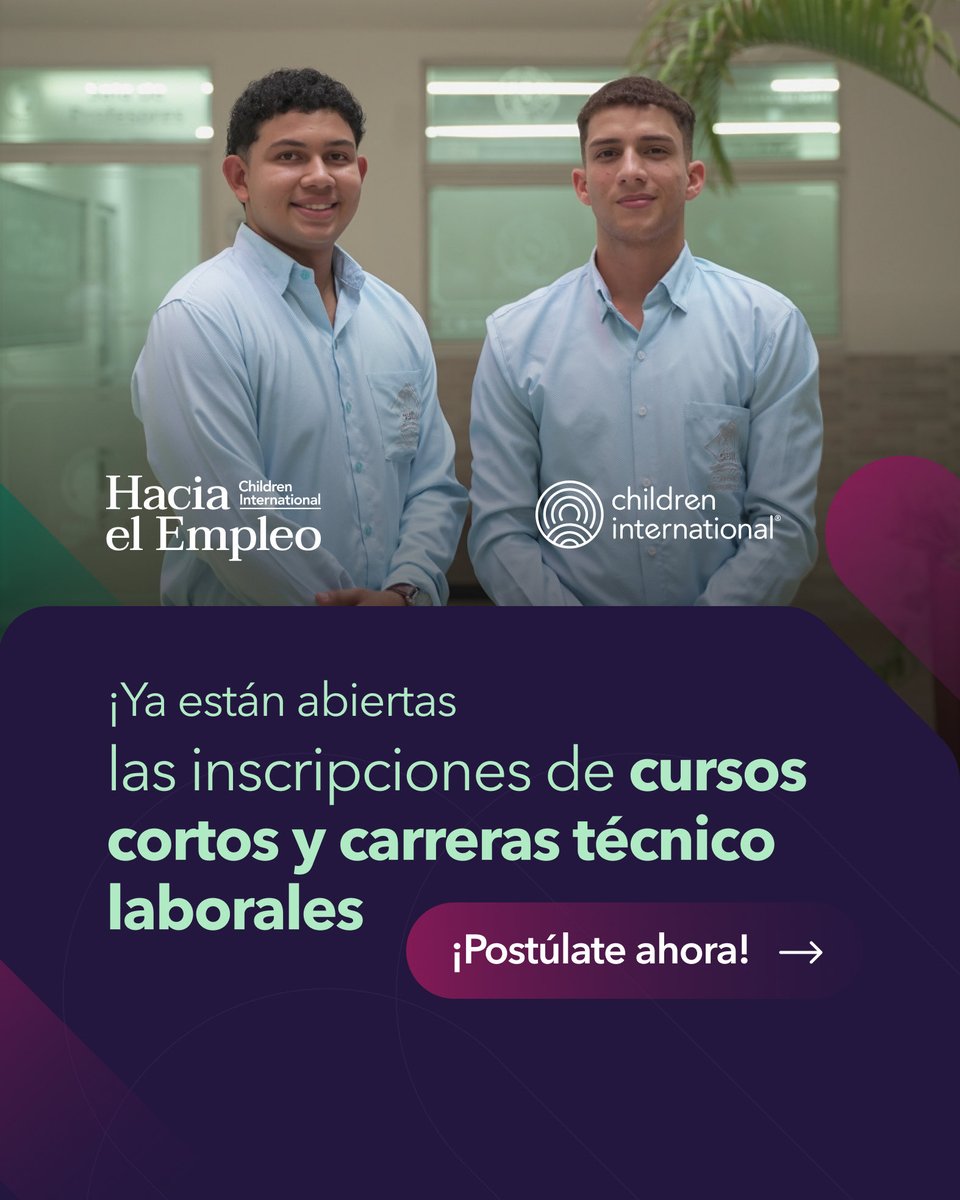 childrenIntCol's tweet photo. 🚀 ¡Esta puede ser la oportunidad que estabas esperando! Ya están abiertas las inscripciones para nuestros cursos cortos y carreras técnico laborales 🎓

👉 Inscríbete aquí https://t.co/p9ZCzCHzju https://t.co/UuE7PrYg2f