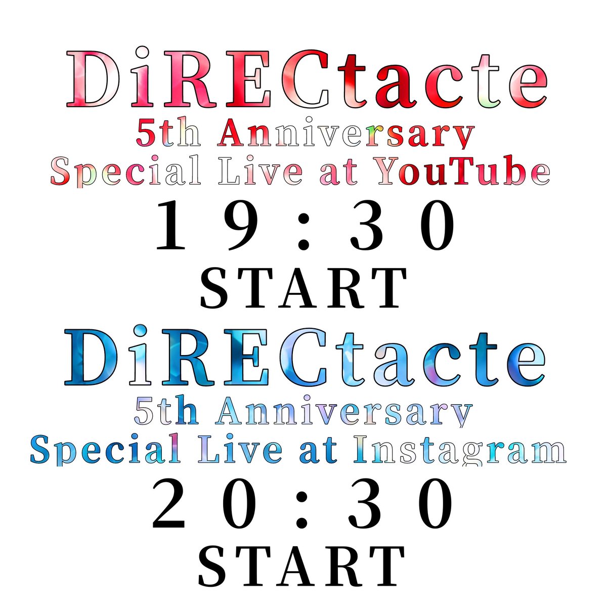 DiRECtacte's tweet photo. 2026年06月06日 開催！

DiRECtacte 5th Anniversary
Special Live at YouTube

DiRECtacte 5th Anniversary
Special Live at Instagram

出演:EDEN
《予定内容》
DiRECtacteの5周年を記念して、EDENがこの5年を振り替えります！
ここでしか聞けないEDENによるカバーライブもあります！ https://t.co/76ffskJGnd