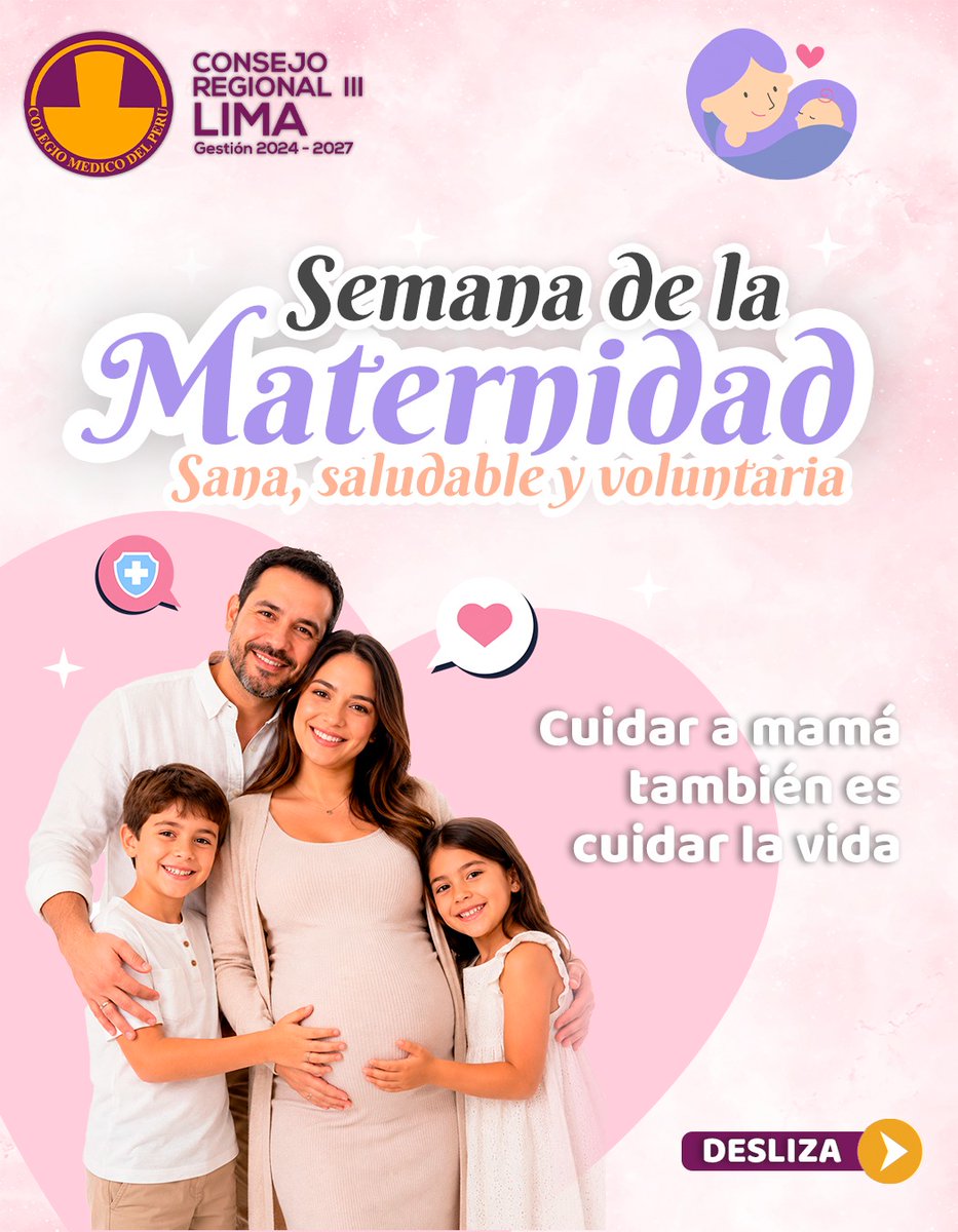 CMPLIMAIII's tweet photo. En la Semana de la Maternidad Sana, Saludable y Voluntaria, recordamos que no se trata solo de la atención médica a la mamá; se trata del acompañamiento integral y el respeto a sus decisiones  
#MaternidadSaludable #ConsejoRegionalIIILima #MaternidadResponsable https://t.co/nHb7JQPiqT
