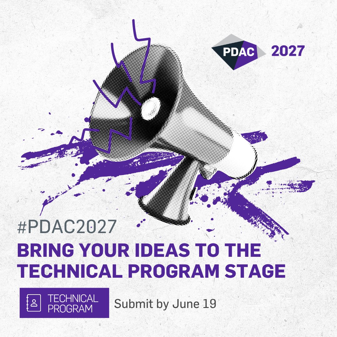 the_PDAC's tweet photo. Are you interested in participating in the #PDAC2027 Technical Program? Do you have a presentation idea that you would like to share?
Complete the application to have your idea considered. 

Submit by June 19 🔗 https://t.co/1O2CaocDy6 https://t.co/vgKV6L48UB