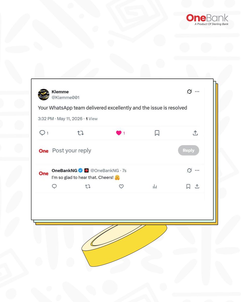 OneBankNG tweet media