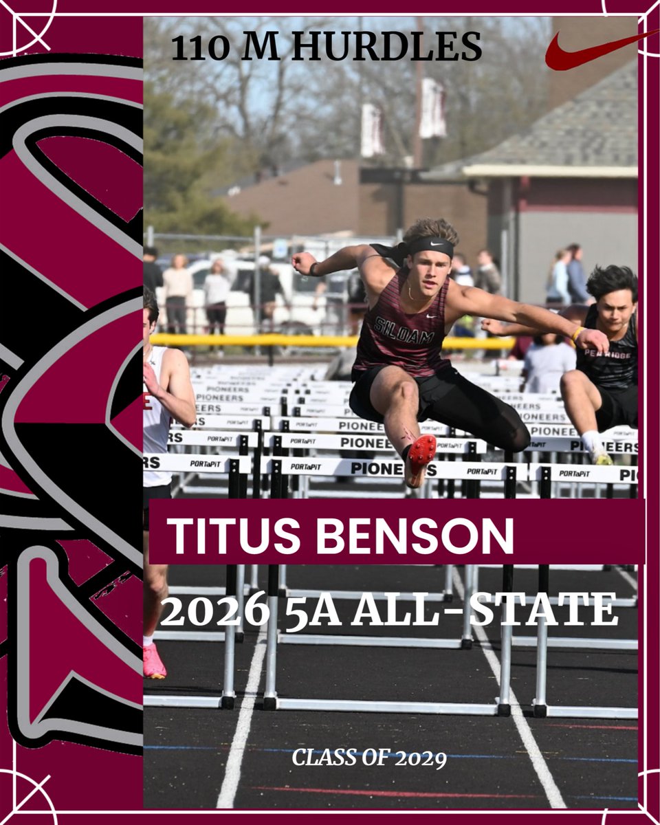 bensonbtitus's tweet photo. AR State in 110 M Hurdles as a Freshman. Excited to get rolling with football but have some technique work ready for summer &amp; hope to be low 15’s or sub by next year! 💯🙌🏽🙏🏽 15.80 was my PR this year! https://t.co/clQZ6bFcqP