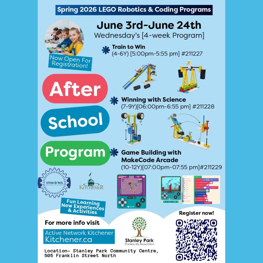 SPCAKitchener's tweet photo. Looking for a fun after‑school program that builds real skills? 👀
Our NEW Spring LEGO Robotics and Coding sessions start June 3 for kids ages 4–12 🙌🏻
Four Wednesdays of building, coding, teamwork, and big smiles! 🤩
Secure your child’s spot today here 👉🏻 https://t.co/I5FWzeslFk https://t.co/uztSV7EJYN
