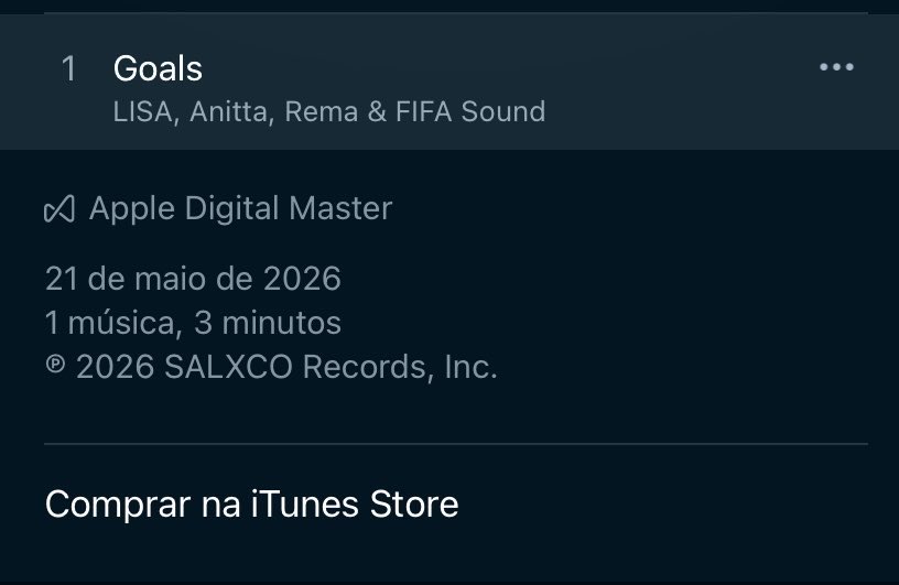AnittaDetail's tweet photo. 🚨 “Goals” já está disponível na Apple Music.

— A música possui mais de 3 minutos de duração! https://t.co/X67RQ2vcHe