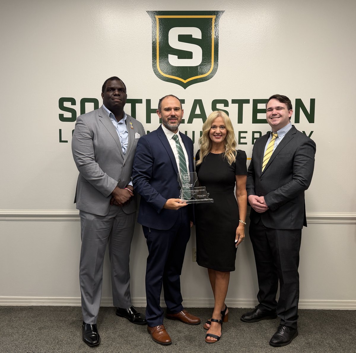 LSBDC's tweet photo. 🏆 Congratulations to the LSBDC at Southeastern Louisiana University on receiving the 2026 Excellence &amp; Innovation Center Award at #SpotlightLouisiana! https://t.co/BMwCzyOg1W