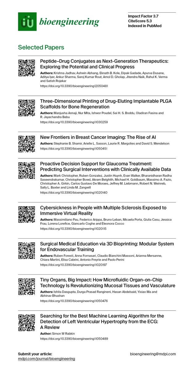 Bioengineering MDPI tweet media