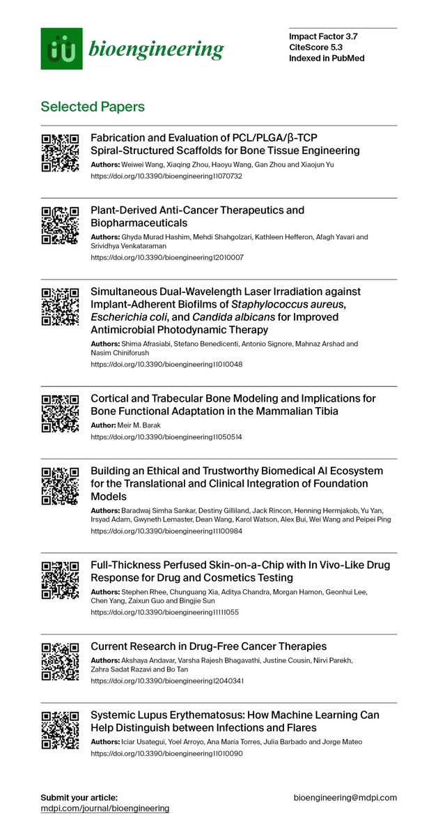 Bioengineering MDPI tweet media
