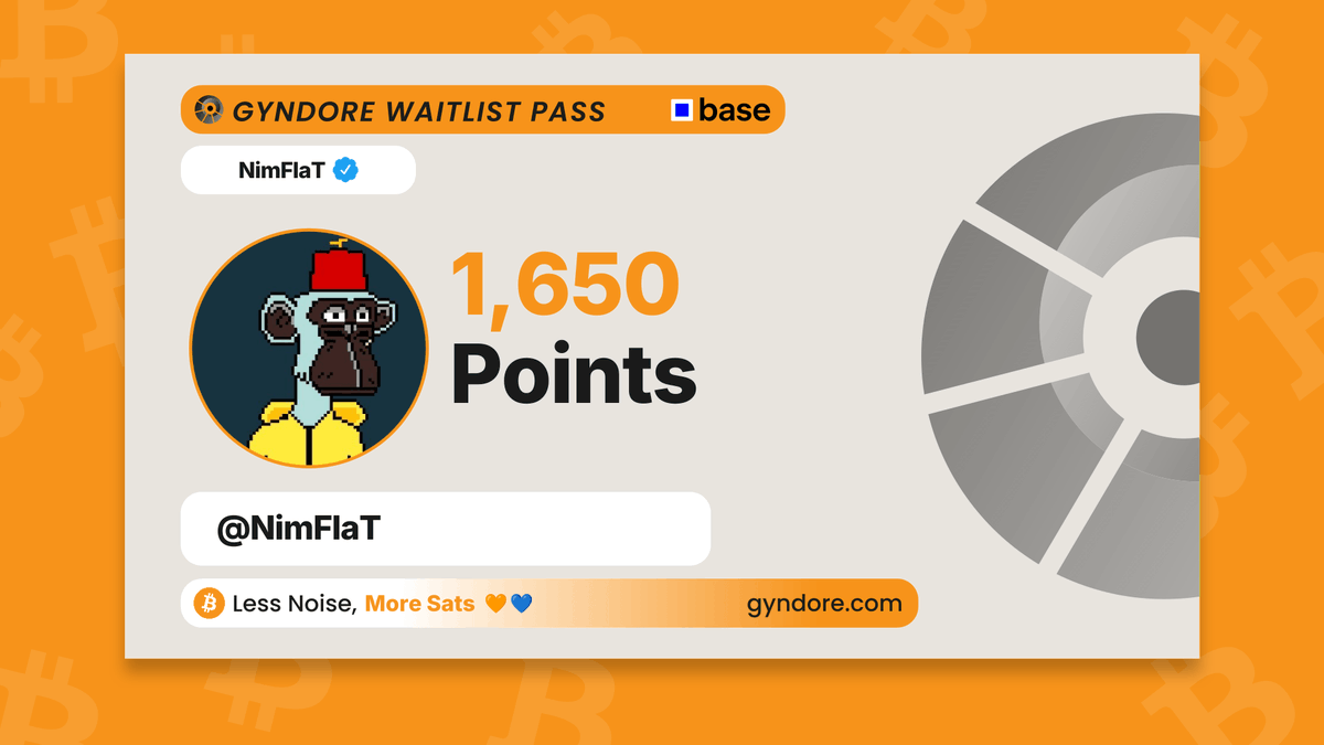 NimFlaT's tweet photo. Secured my spot on the @Gyndore waitlist.

Already stacking. It pays to be early.

Join now &amp; claim your points → https://t.co/4XWsWGh4q6 https://t.co/jZ3l4WTS6U