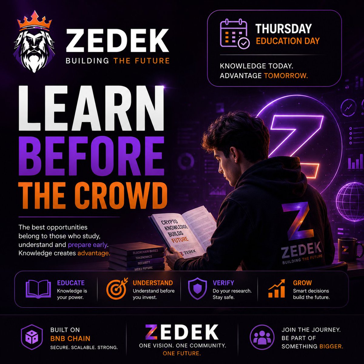 zedektoken's tweet photo. In crypto, many people focus only on hype…
But the strongest ecosystems are usually built on: ⚙️ Utility
🔒 Security
👥 Community
🧠 Long-term vision
That’s why learning matters.
Understanding what a project is building can matter more than short-term market noise 👀
The future rewards people who pay attention early.
That’s the direction of Zedek Token.
Contract:
0xCbEaaD74dcB3a4227D0E6e67302402E06c119271